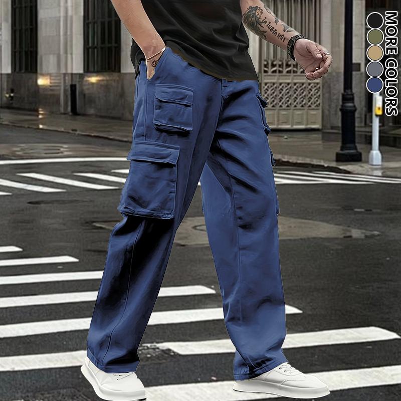 Pantalones cargo skinny multibolsillos de gran elasticidad para hombre