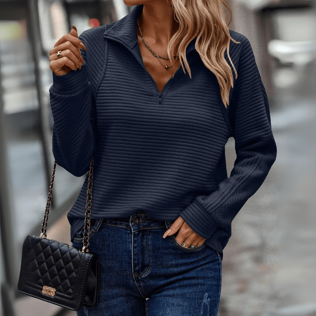 Jenica | Suéter Chic de Media Cremallera