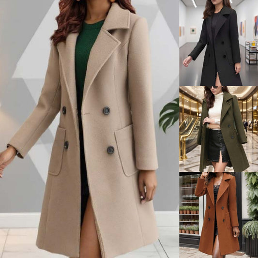 💜 Ultimo dia de Oferta- 50% 💜Abrigo clásico elegante de mujer hasta la rodilla