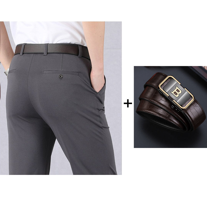 Pantalones casuales clásicos de alta elasticidad para hombre