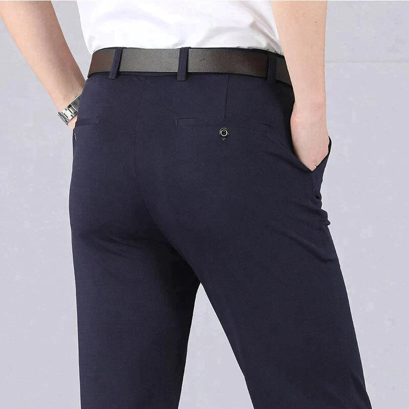 Pantalones casuales clásicos de alta elasticidad para hombre