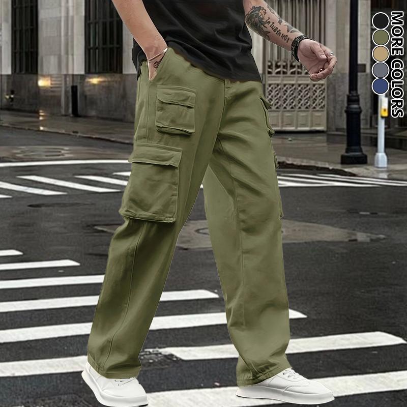 Pantalones cargo skinny multibolsillos de gran elasticidad para hombre