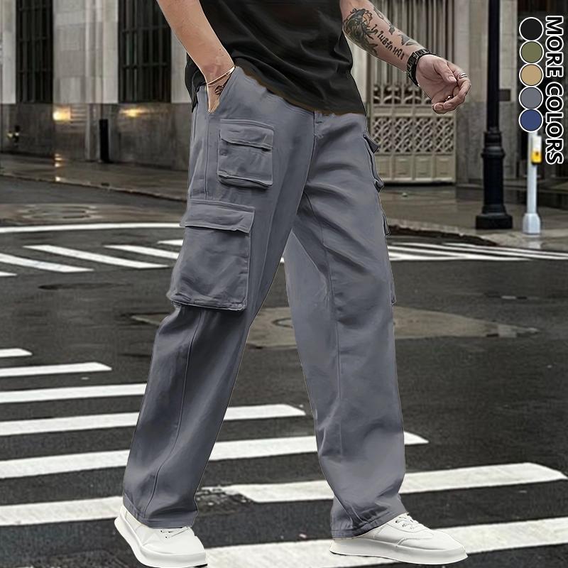 Pantalones cargo skinny multibolsillos de gran elasticidad para hombre