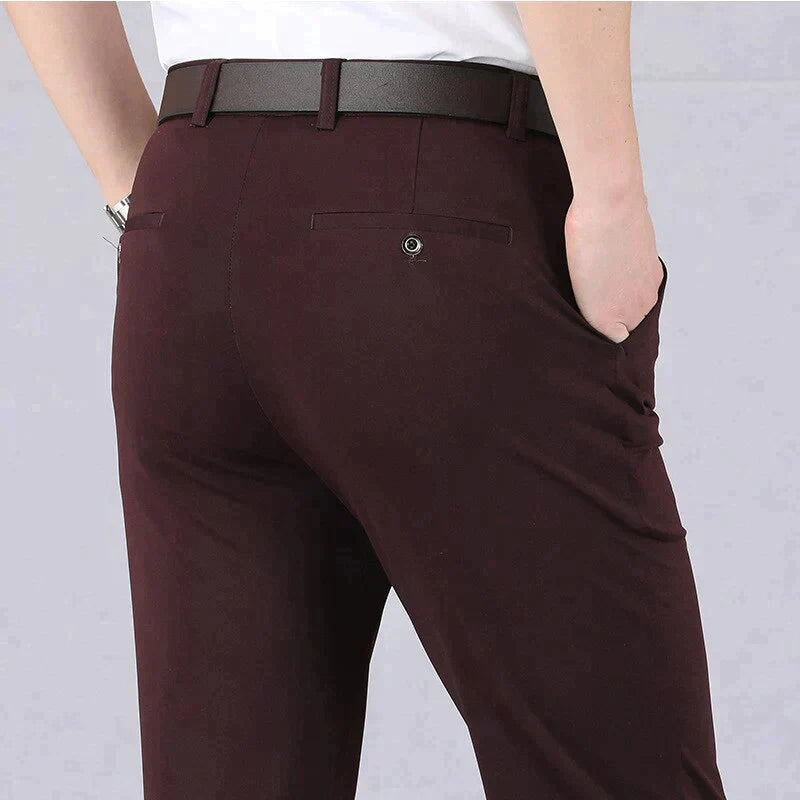 Pantalones casuales clásicos de alta elasticidad para hombre