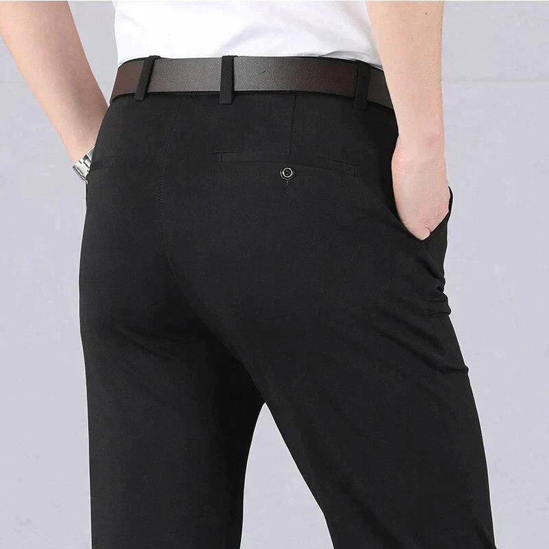 Pantalones casuales clásicos de alta elasticidad para hombre