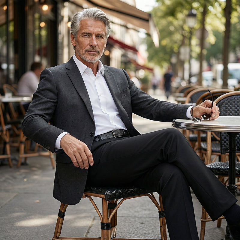 Pantalones casuales clásicos de alta elasticidad para hombre