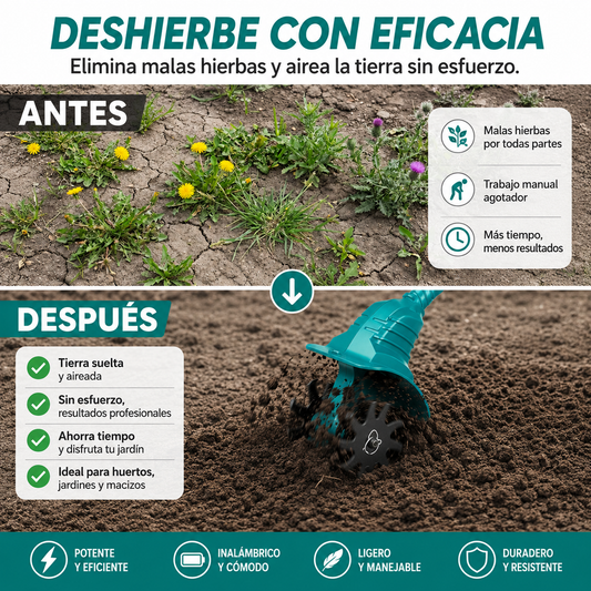 Motoazada eléctrica inalámbrica y cultivador para jardín