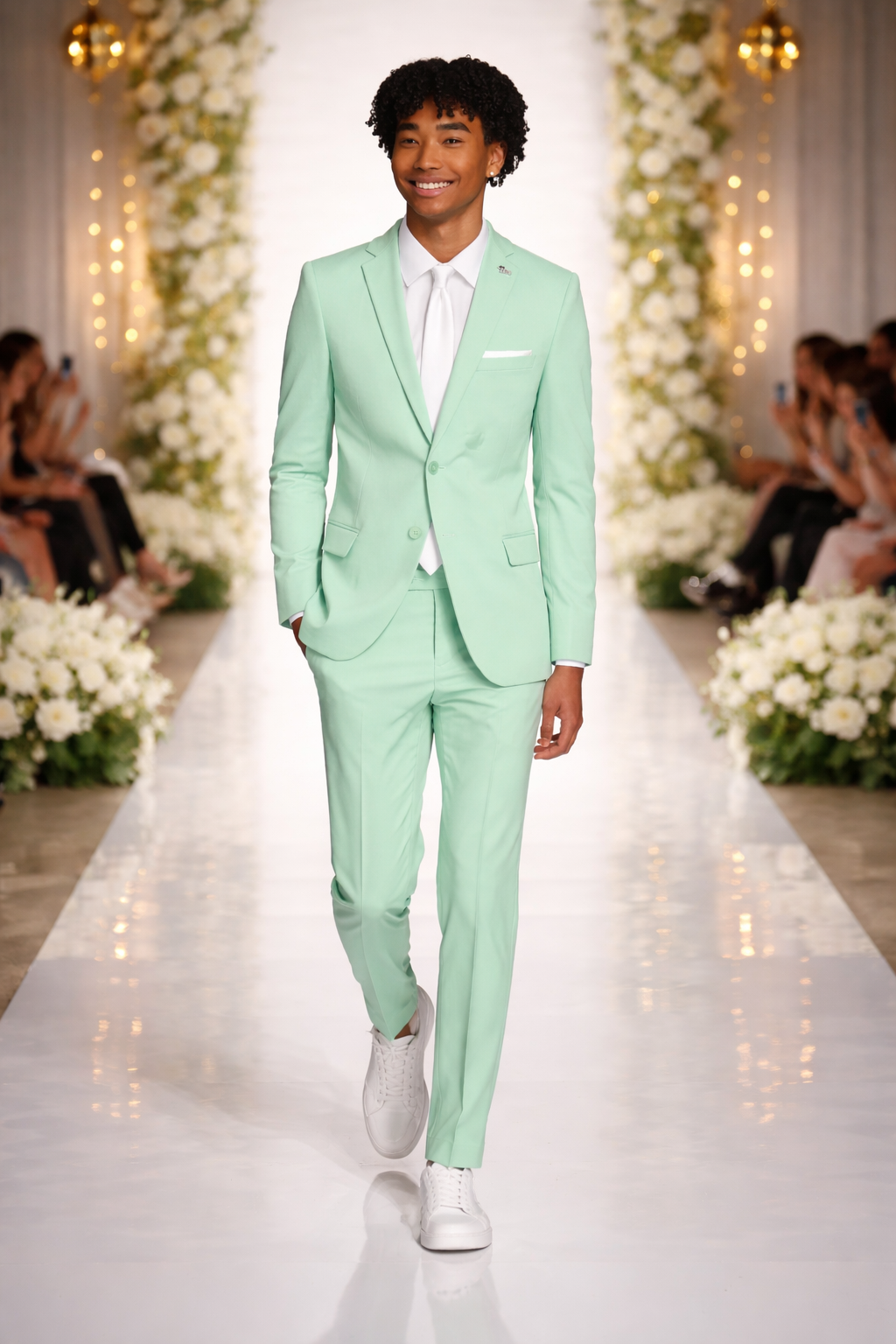 Slim Fit Green Solid Suit