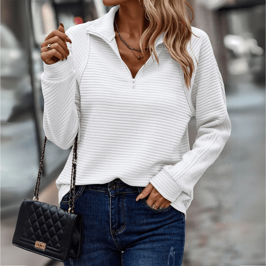 Jenica | Suéter Chic de Media Cremallera