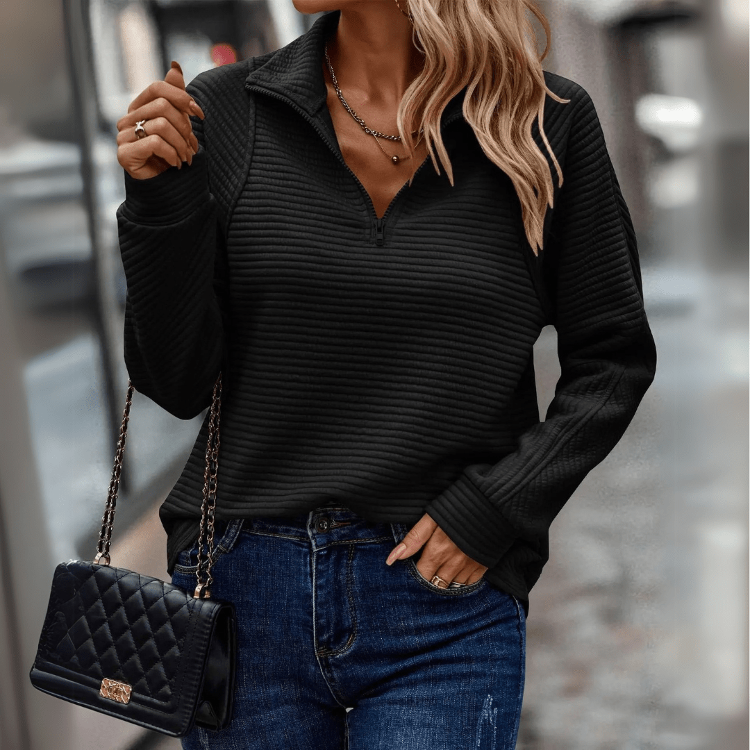 Jenica | Suéter Chic de Media Cremallera