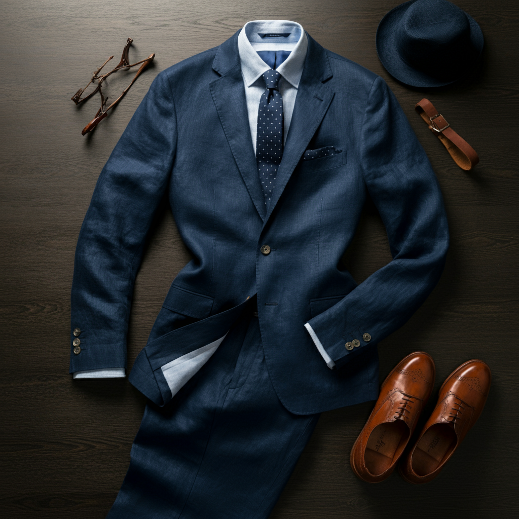 ATLAS Men’s Linen Suit – Unlined 2-Piece Tailored Set