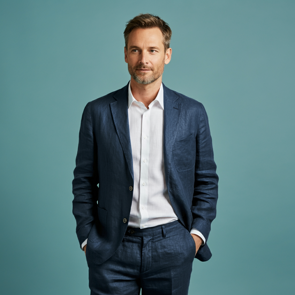 ATLAS Men’s Linen Suit – Unlined 2-Piece Tailored Set
