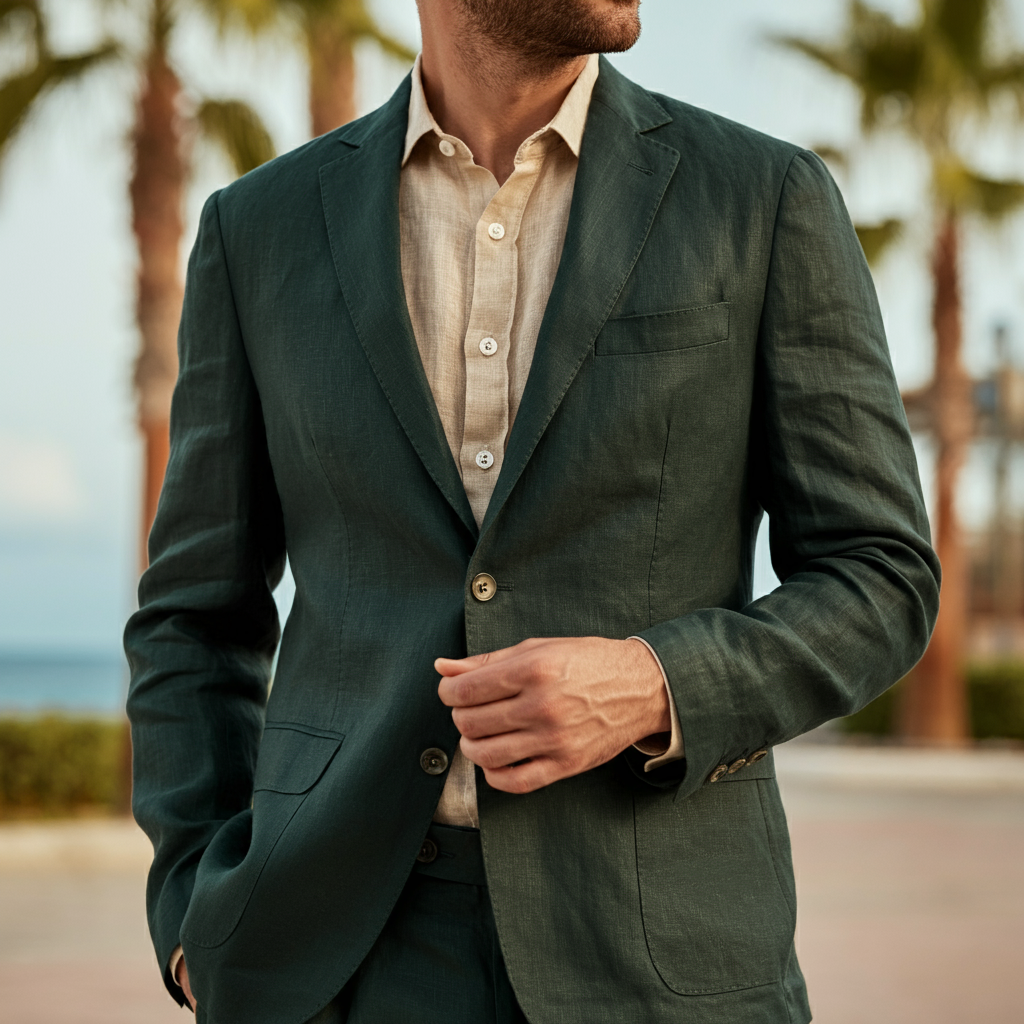 LEVI Men’s Linen Suit – Lined 2-Piece Tailored Set
