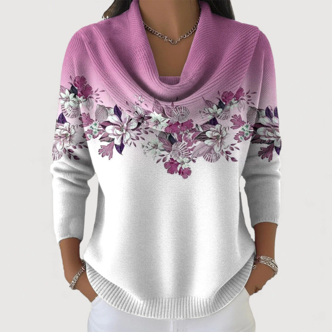 Amalia | Jersey floral de cuello suave