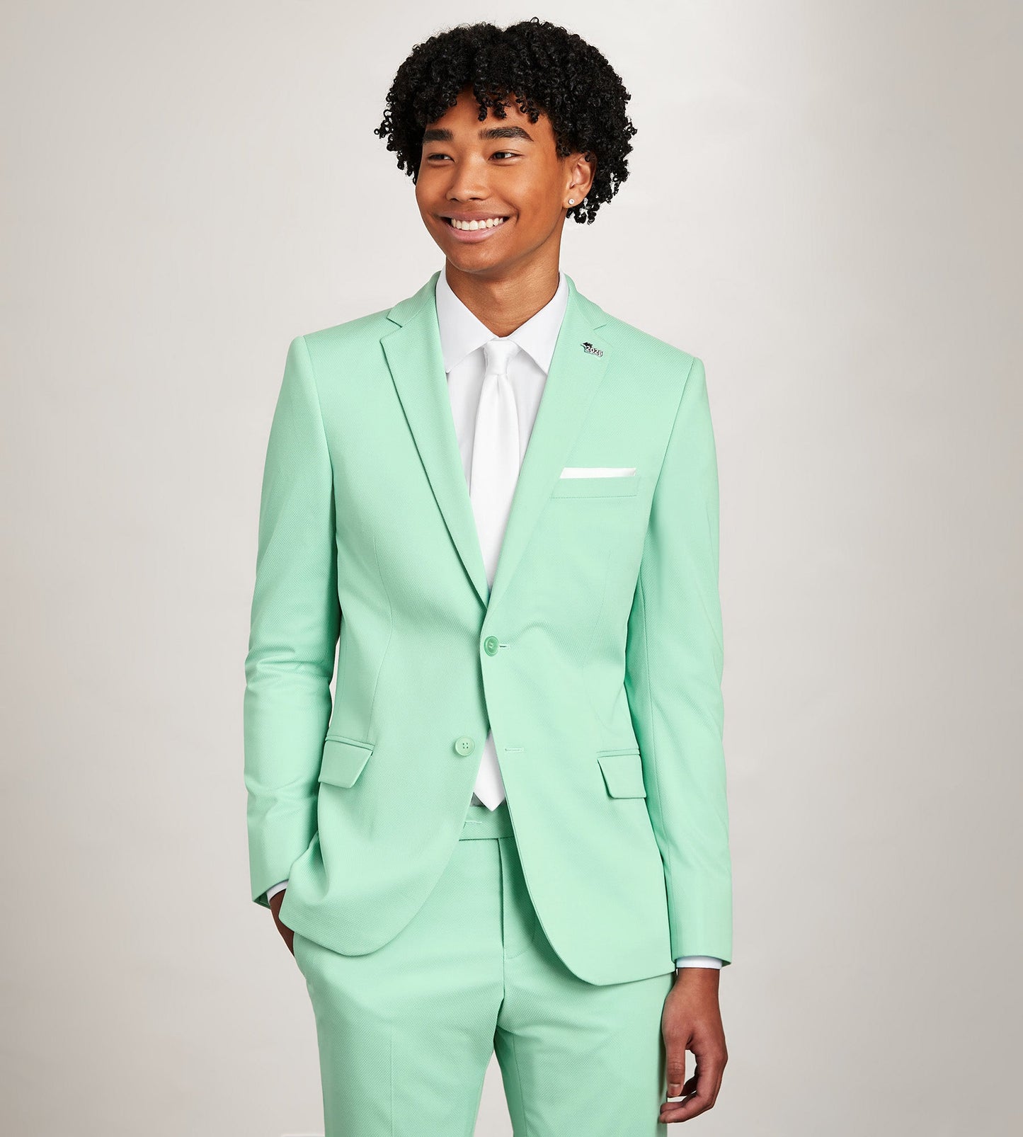 Slim Fit Green Solid Suit