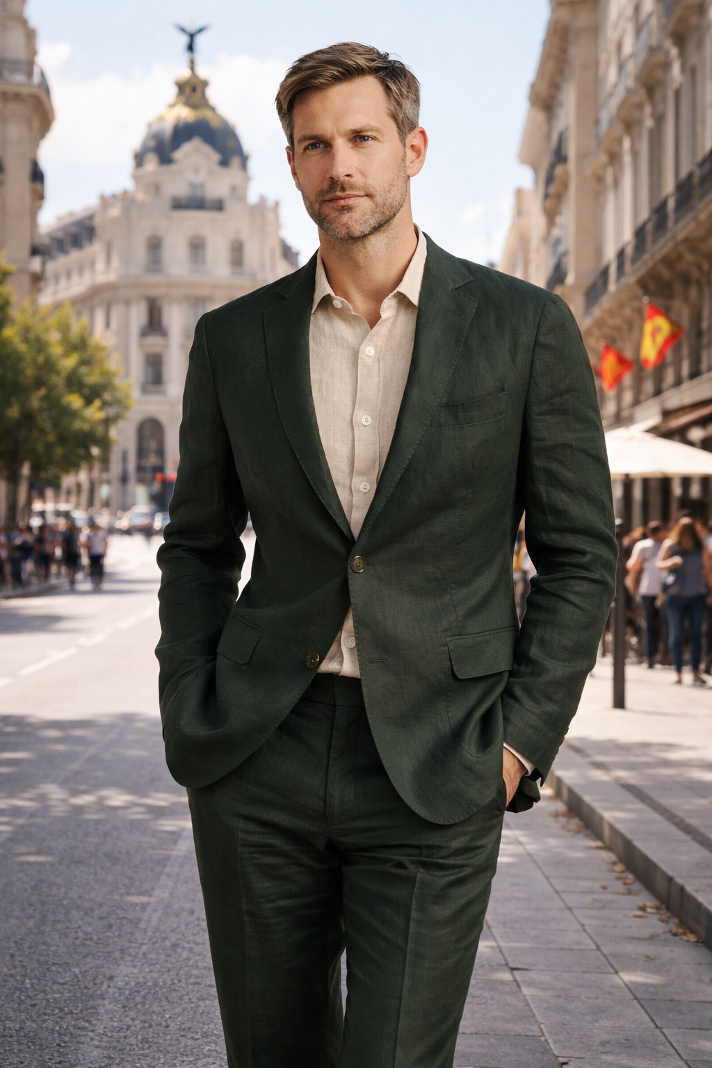 LEVI Men’s Linen Suit – Lined 2-Piece Tailored Set