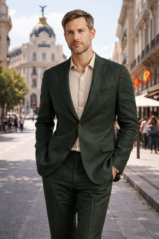 LEVI Men’s Linen Suit – Lined 2-Piece Tailored Set
